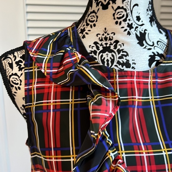 J Crew plaid ruffle tank top - Picture 3 of 7